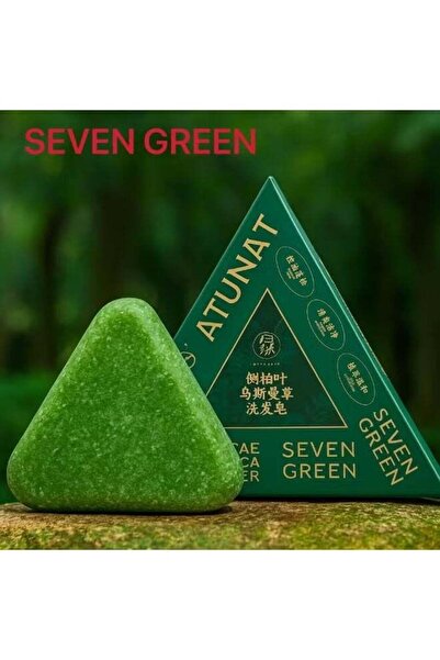 Seven Green Herbal Anti-Hair Loss Shampoo Soap, Green Triangle, Scalp & Root ...