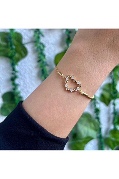 Eylülün Takısı Gold Color Stone Heart Bracelet
