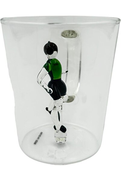 B&D Glass Mug with Decorative Sculptures, 400 ml, Single Wall, Not Safe for Microwave Use