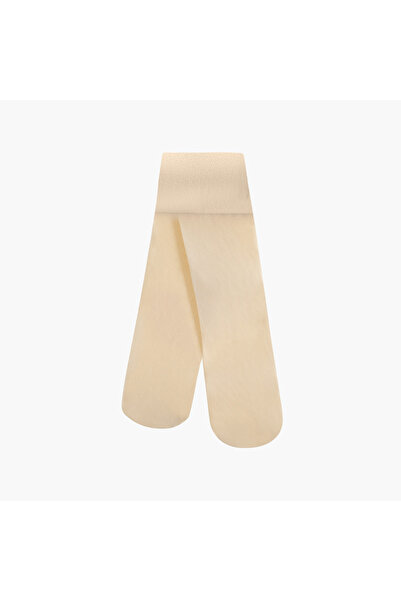 Juniors Solid Tights with Elasticated Waistband - Set of 2