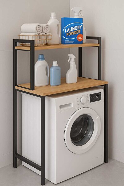 DEKOZUM VİZYON Çamaşır Makina Dolabı Banyo Makina Üstü Raf Çok Amaçlı Raf