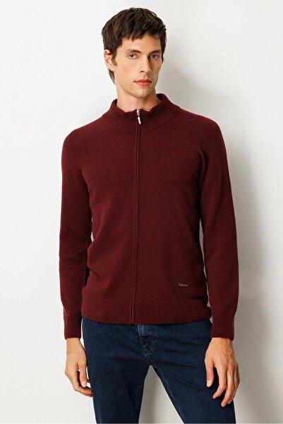 centilmen Desen Men's Mock Neck Basic Wool Knitwear Cardigan 23530