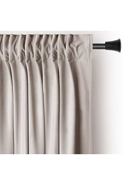Amelia Home Velvet curtain with multifunctional drapery, Velvet, 140 x 245 cm, Sandbeige, 1 pc.