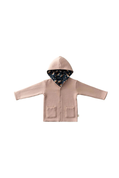 MY LORİN KİDS STORE KIZ BEBEK ÇİFT TARAFLI KAPİTONE CEKET pembe