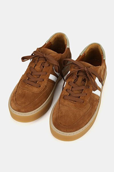 TUNAELLİ Women's Taba Suede Genuine Natural Leather Size 36-41 Lace-Up Sneaker Shoes