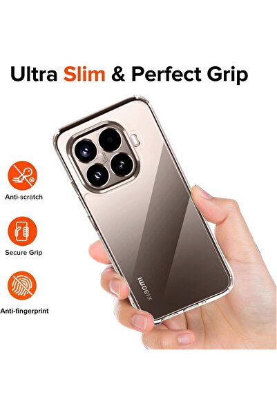 m.tk moveteck Xiaomi Mi 15t Case Camera Protruding Protection Soft Transparent Silicone + Screen Protector Glass Set 2in1