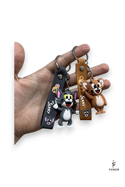 FUDER Tom Ve Jerry Silikon Çift Anahtarlık