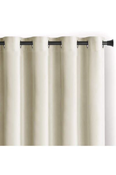 Amelia Home Velvet curtain with rings, Velvet, 210 g/m2, opacity 77%, 140 x 270 cm, Cream, 1 pc.