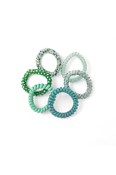 Famira Trading 6-Piece Phone Cord Hair Tie Set – Colorful Thick Rubber Tie, Spiral Women's Hair Accessory