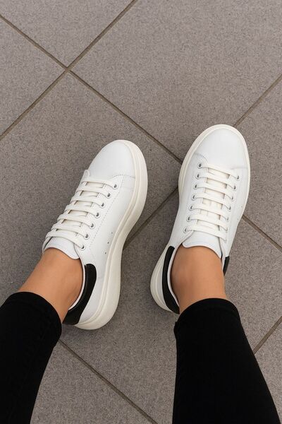 KS KADİR SARAÇ High Sole Daily Genuine Leather Women's Sports Shoes