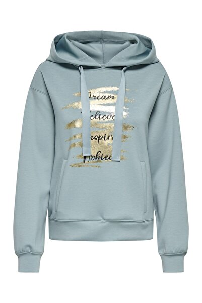 ONLY Кадин Мави Онлалина Лайф L/s Принт Худ Суит Суитшърт 15360223-Арона