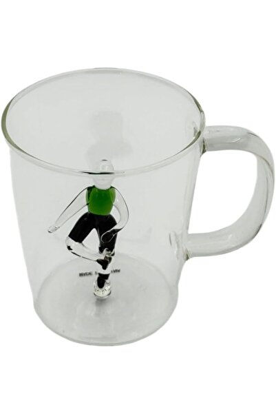 B&D B & D Glass Mug with Skateboard Sculpture, 400 ml, Single‑Wall, Handmade