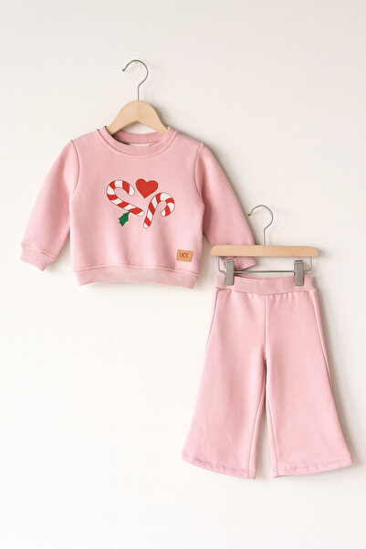 eradkids Premium 3-Thread Candy Bar Detailed Girls' Top and Bottom Set / Baby Girl Tracksuit Set