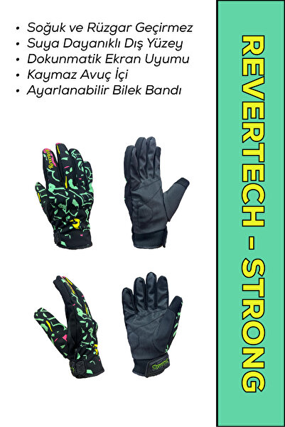 MOTOKIT Revertech Strong Green Dream / Su ve Rüzgar Geçirmez Kışlık Motosikle...