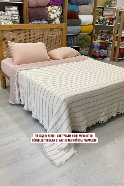 sutra 100% Cotton 8-Layer Muslin Quilt and Elastic Sheet Single Person Sleeping Set