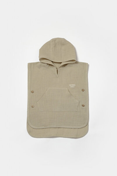 BabyCosy Prosop plaja - poncho copii din muselina absorbanta, Verde,