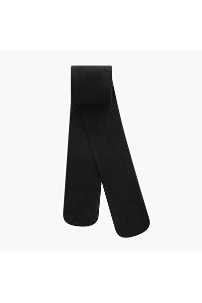 Juniors Solid Tights with Elasticated Waistband - Set of 2