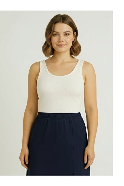 LYVEAN Three Thread Ş Fleece-Lined Above Knee Y Slit Combed Cotton Skirt