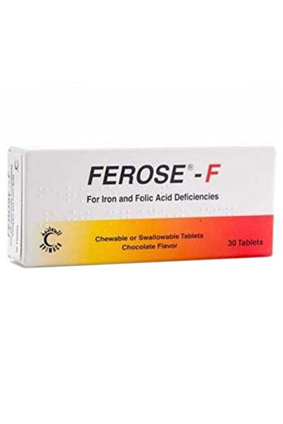 FEROSE - 30 قرصًا من فيروز إف | مكمل غذائي من الحديد وحمض الفوليك لدعم علاج ف...