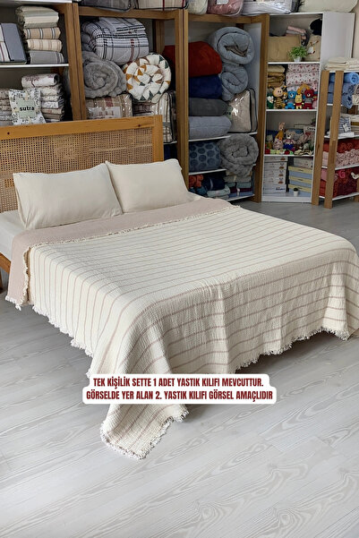 sutra 100% Cotton 8-Layer Muslin Quilt and Elastic Sheet Single Person Sleeping Set