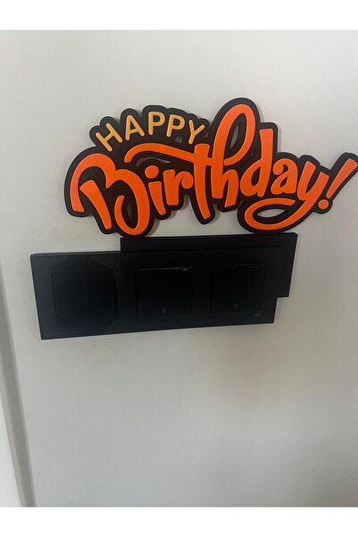 Mady Aksesuar Χρόνια πολλά, Γωνιακό στολίδι για την πόρτα με φιγούρα γενεθλίων, χρώμα πορτοκαλί-μαύρο