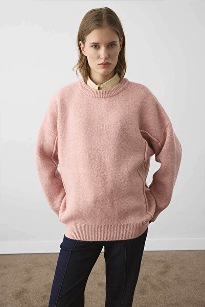 Hooopstore Premium Soft Textured Soft Pink Sweater