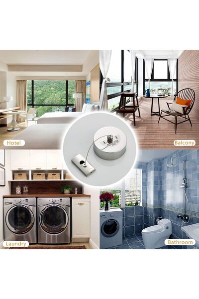 RADIOTRONICS Retractable Clothesline - Heavy Duty Wall Mounted Stainless Steel 13.8 Ft (Double)