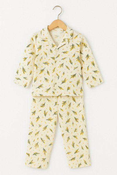 Beka Kids Σετ πιτζάμες για κορίτσια με μακρυμάνικο μοτίβο λουλουδιών, 100% βαμβακερό, με κουμπιά μπροστά και γιακά πουκάμισου