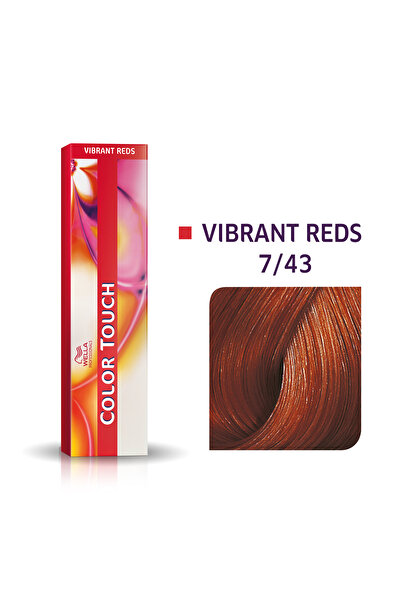 Wella Professionals Color Touch Ammonia-Free Semi-Permanent Hair Dye 7/43 Medium Red Gold ...