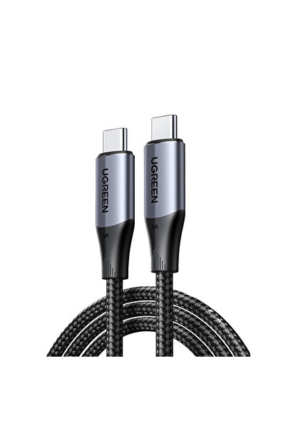 Ugreen كابل بيانات سريع USB-C إلى USB-C 240 واط 1 متر - رمادي