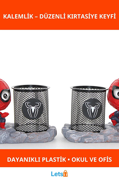 Letsii Suport durabil pentru pix cu design Spiderman, pentru școală și birou