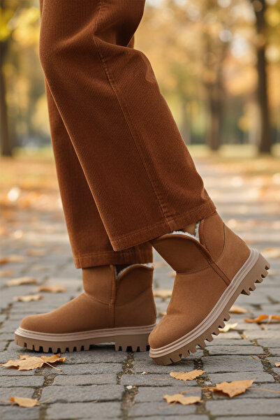 AYAKMOD Tan Suede Lightweight Women's Boots 548038 Z