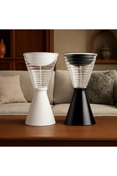 package home مبخرتين بخور عصرية من الزجاج والسيراميك اللون اسود وابيض