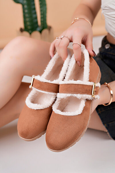 RoseVeno Women's Belted Fur Casual Home Ballerinas