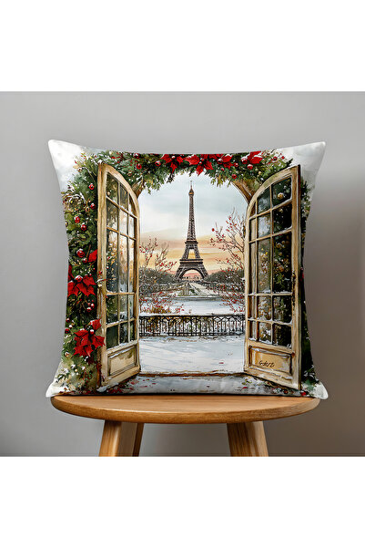 Filamente Double-Sided Digital Print Throw Pillow Cover New Year / Winter Landscape / Christmas Patterned