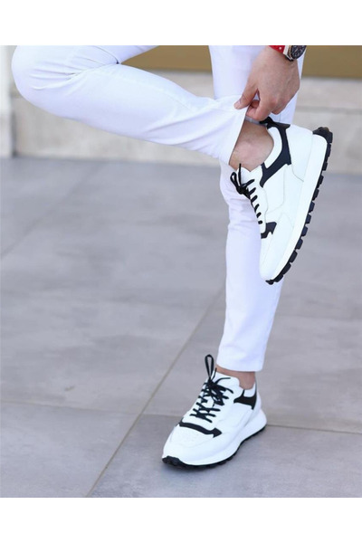Ay Ayakkabım Sl-1024 Men's White (39-44) Leather Casual Shoes