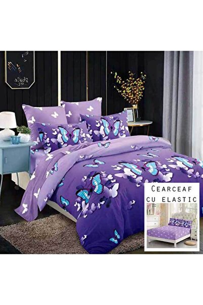 Patul Lenjerie de pat, Bumbac Finet, Pucioasa, Pat Dublu, 2 Persoane, Cearceaf cu elastic