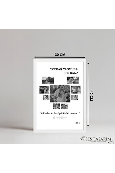 Sestasarmm Fotoğraflı Kalp Spotify Tablo, Çerçeve, Kişiye Özel, Hediye, Kişis...