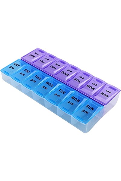 yoyimoore Pill Organizer 7 Day 2 Times a Day Weekly Pill Box AM PM Pill Box