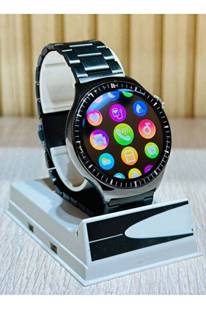 Generic Rock 30 HD Round Display Stainless Steel Smartwatch with 2 Bands, Compatible with Android & iOS