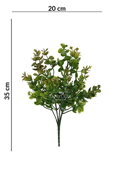 Yapay Çiçek Deposu Yapay Okaliptus Bitkisi 38 cm Yeşil - Kahverengi