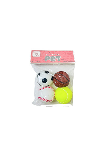 PetStop by Jeff Set jucării din cauciuc pentru câini – 4 mingi sport (fotbal,...
