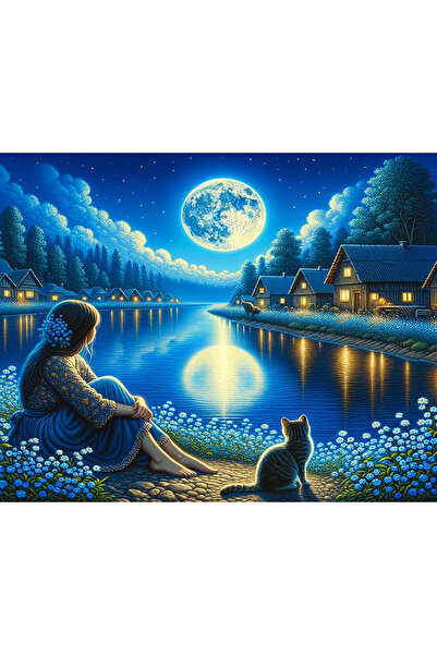 İZSA HOBİ Sayılarla Boyama Hobi Seti 40x50 Çerçeveli Numaralı Tuval Fırça Boy...