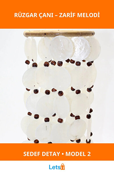 Letsii Sedefli Beyaz Rüzgar Çanı Zarif Dekoratif Süs