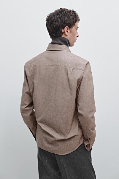 Massimo Dutti Cepli melanj ince gömlek ceket