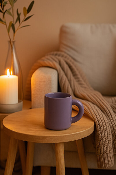 MARIA HOMES كوب سيراميك أرجواني - كوب قهوة وشاي عصري وبسيط