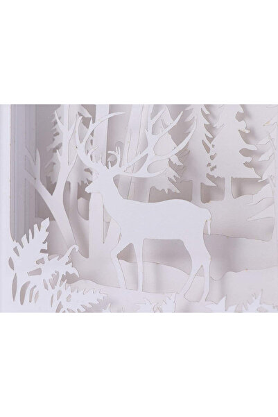 zola Διακοσμητικό φωτιστικό κομοδίνου, με τρισδιάστατες εγκοπές από χαρτί, οπίσθιο φωτισμό, τροφοδοτείται από το δίκτυο/με μπαταρία, ορθογώνιο