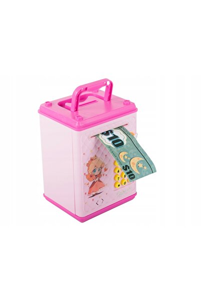 zola Safe-type piggy bank, opening with pin, sounds and lights, plastic, 18 x 10 x 12 cm, pink