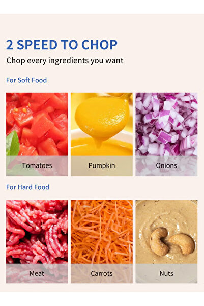 ULHYC 2 Liter Stainless Steel Electric Meat Grinder and Vegetable Slicer with Sturdy PC Bowl