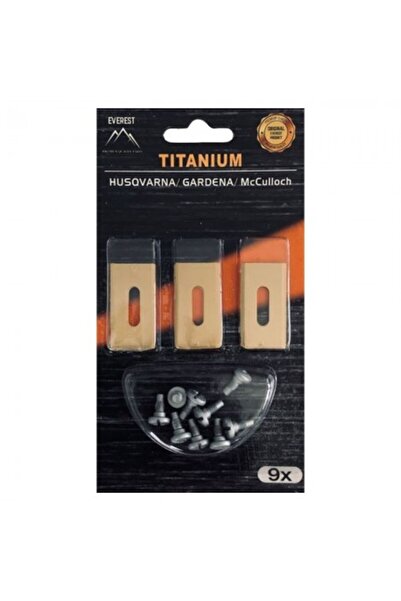 Everest Titanium Robot Lawn Mower Blades for Husqvarna, Gardena, McCulloch - 9 pcs